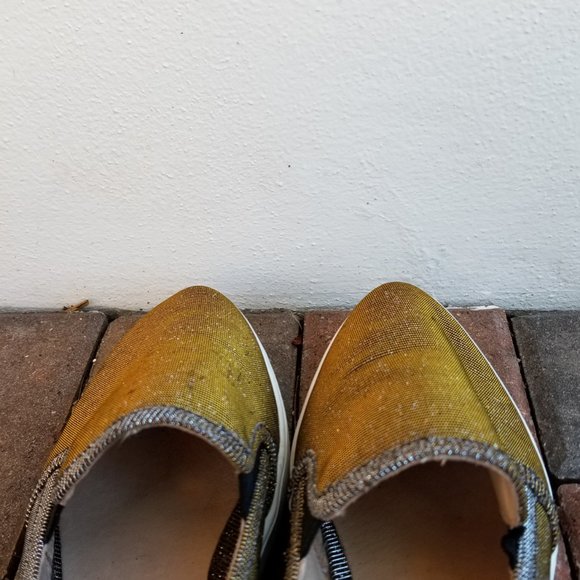 J/Slides NYC Gold/Silver Size 7.5 - Picture 4 of 8